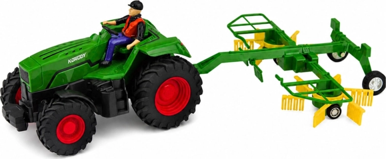 Reālistisks komplekts: traktors + grābeklis