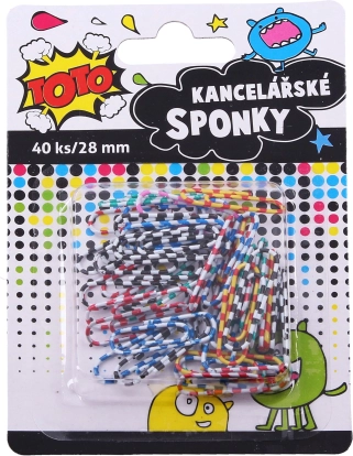 Svītrainas kancelejas saspraudes 28 mm – 40 gab.