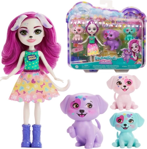 Enchantimals lelle Dessa Dalmatian ar mīlīgu dalmāciešu ģimenīti