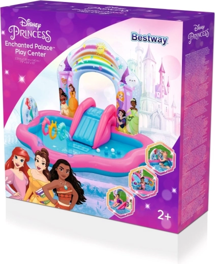 Inflatable Disney Princess play center with slide and sprinkler