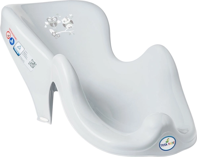Baby bath support – owl, grey