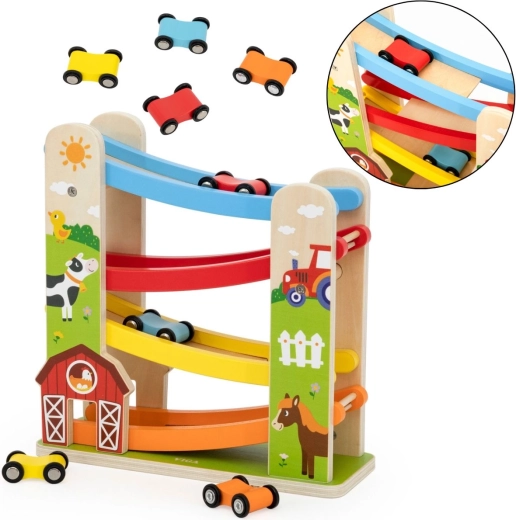 Viga Wooden Cascade Car Track – Farm