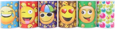 Metal money box - smileys
