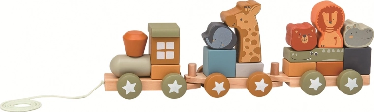 Koka vilcieniņš ar dzīvniekiem 2Kids Toys