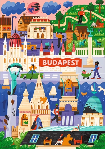 Trefl premium plus puzle The Art of Colour: Budapešta, Ungārija 1000 gabaliņu