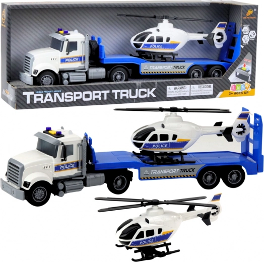 Police Transport Truck with Helicopter with Lights and Sounds