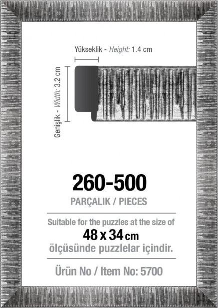 Rāmis puzlei 48 × 34 cm, sudrabains