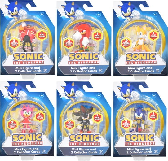 Sonic mini figūriņa ar 2 kolekcionēšanas kartītēm