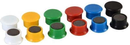 Colored magnets 13 mm, mixed colors, 14 pcs