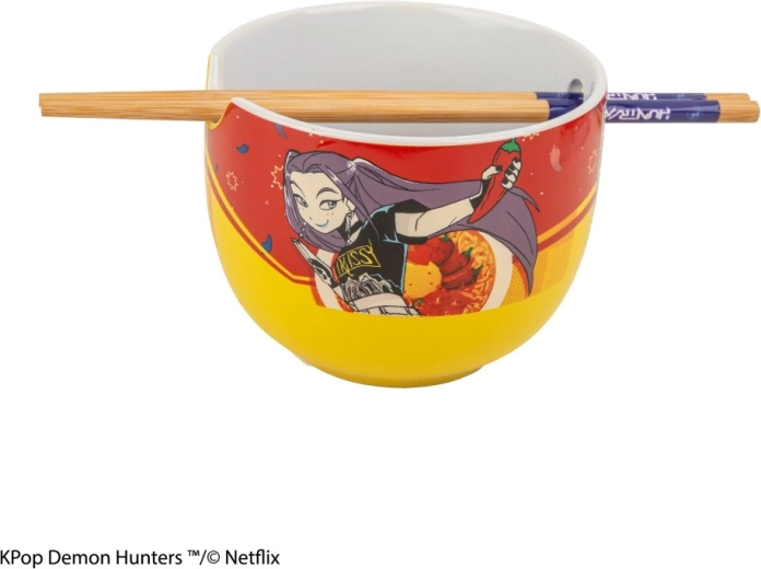 K-pop Demon Hunters ramen bļoda ar irbulīšiem Mira Spice Queen