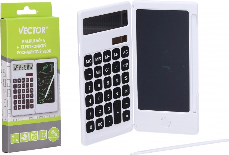 Kalkulators un elektroniskais piezīmju bloks Vector