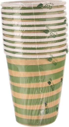 Papīra glāzes Jungle zaļas 250 ml (10 gab.)