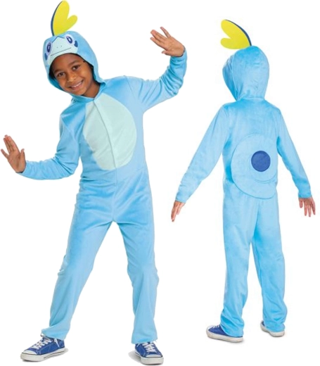 Kids costume POKEMON Sobble kigurumi, blue onesie 126–136 cm (7–8 years)