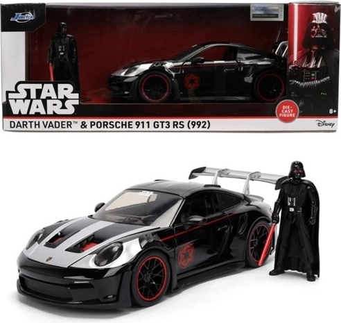 Jada Star Wars Porsche 911 GT3 RS 1:24 ar Dārta Veidera figūriņu - 1 gab.
