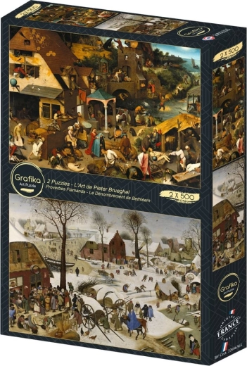 Puzzle Flemish Proverbs and The Census at Bethlehem 2×500 pieces