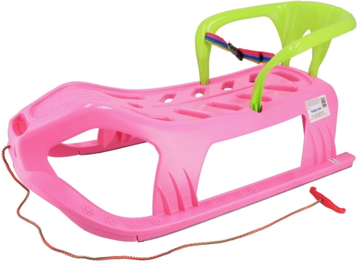 Plastmasas ragaviņas ar atzveltni Baby Mix Snow Star rozā