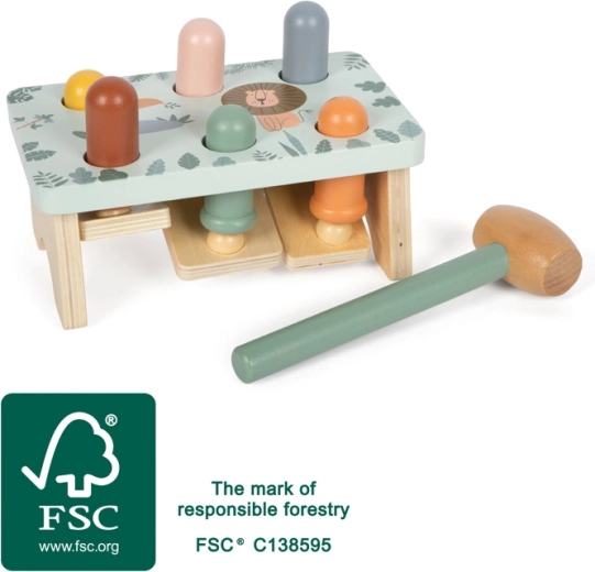 Small Foot Wooden Safari Pound Bench