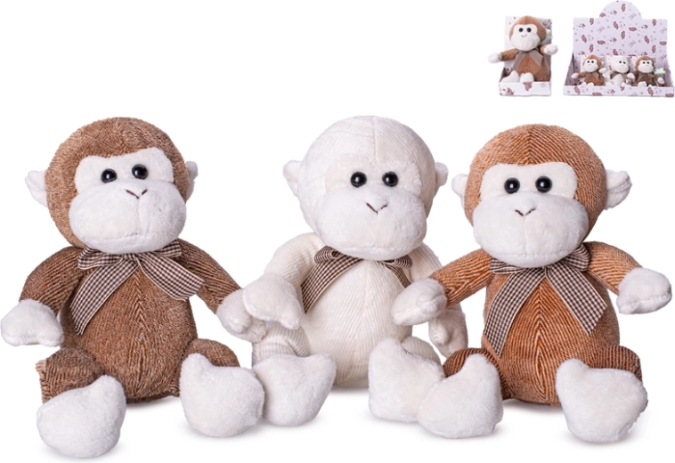 Plush monkey with bow 15 cm