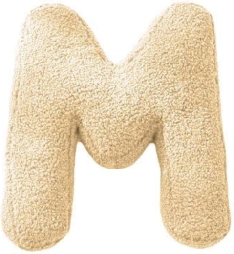 Mealini plīša burts M krēmkrāsā - 1 gabals
