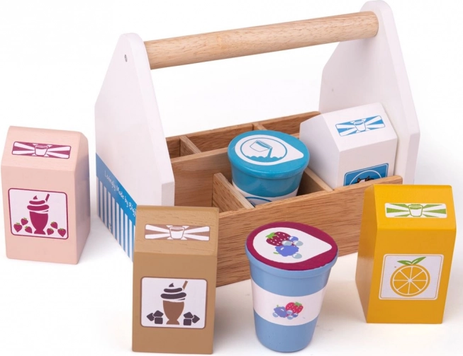 Bigjigs Toys kokteiļu produkti pārnēsājamā kastītē