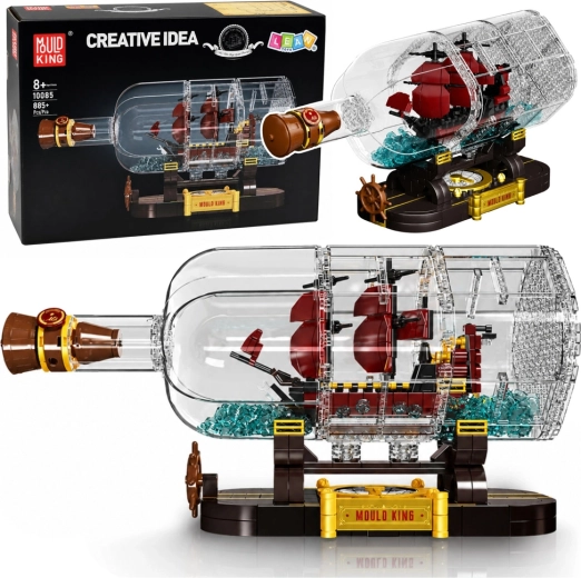 Mould King Sailboat-in-a-Bottle Building Set – Decorative Model (885 Pieces)
