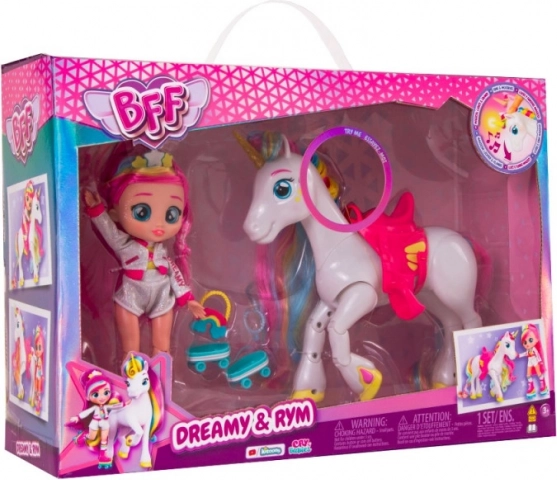 Cry Babies BFF Dreamy un vienradzis Rym – lelle ar piederumiem un gaismas un skaņas efektiem