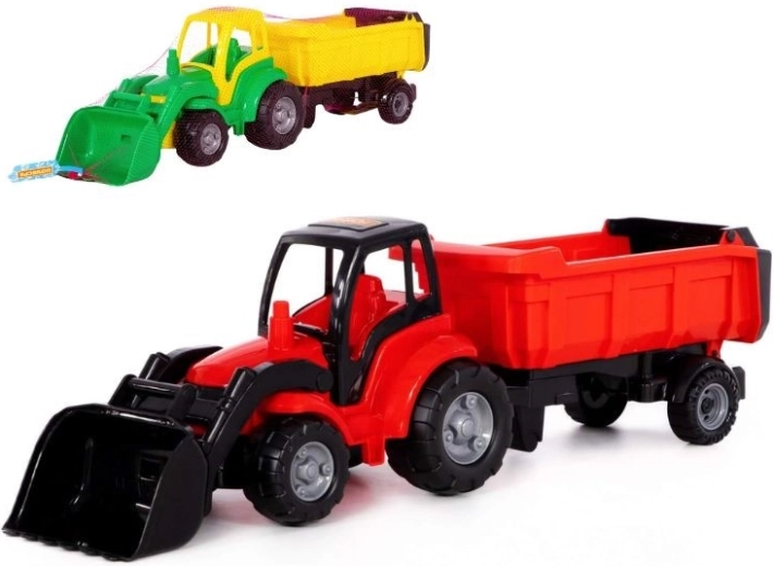 Bērnu traktors Šampions ar kausu un piekabi