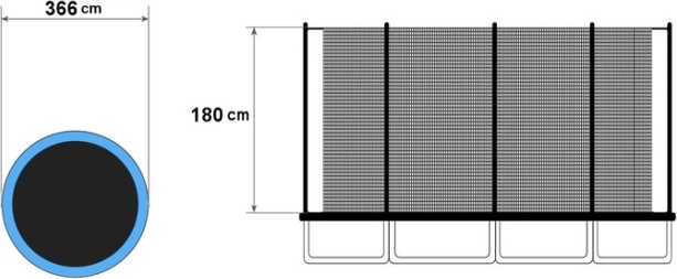 Der 12 ft batutiem ar 8 stabiem