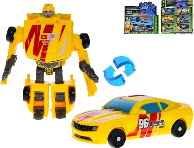 Sacīkšu auto-robots 11 cm – transformējoša rotaļlieta bērniem