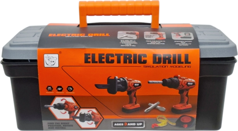 Children's electric drill in a case