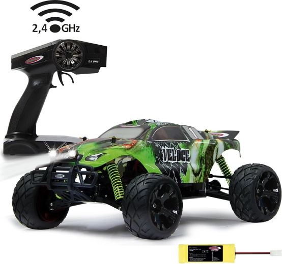 RC monster truck Jamara Veloce 4WD 1:10 ar LED apgaismojumu