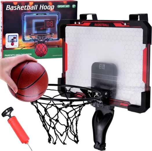 Elektroniska basketbola tāfele ar punktu skaitītāju un bumbu