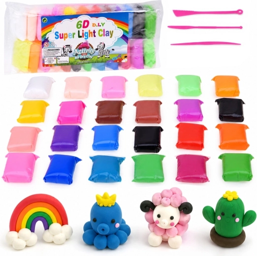 Piankolina lightweight modeling clay – 24 colors with modeling tools