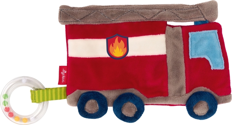 Sigikid comfort cuddle cloth – fire truck with crinkle foil and rattle