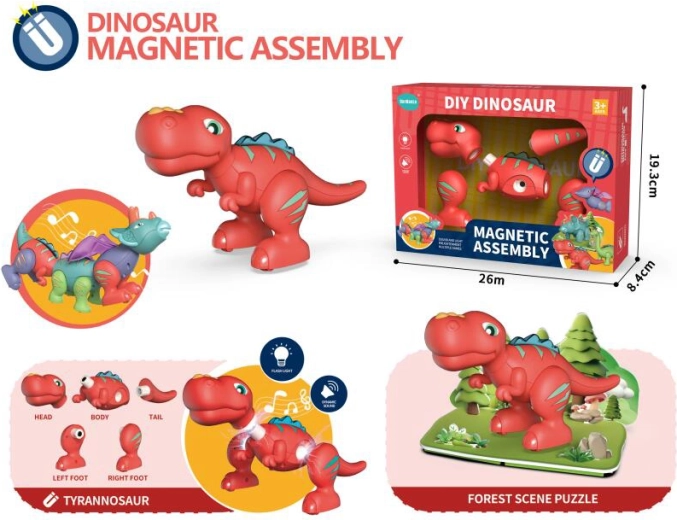 Interaktīvs dinozaurs Tyrannosaurus Rex ar gaismu un skaņu