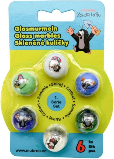 Stikla bumbiņu komplekts “Kurmis” mix, 6 gab.