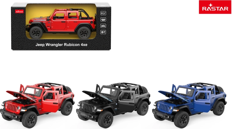 Automašīnas modelis Jeep Wrangler Rubicon 1:32 Rastar sarkans