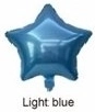 Light blue star-shaped foil balloon 45 cm