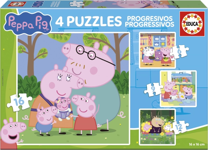 Peppa Pig Puzzle 4-in-1 (6–16 pieces) EDUCA