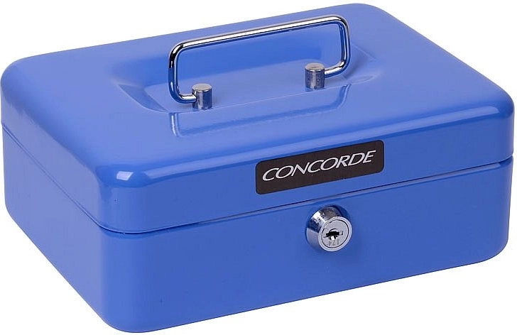 Metāla naudas kase Concorde 20 cm, zila