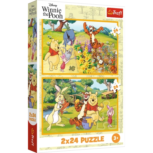 Puzle 2x24 Disney Vinnijs Pūks – Diena dārzā