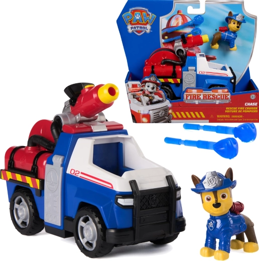 Paw Patrol ugunsdzēsēju glābšanas auto CHASE ar figūriņu un ūdens šāviņiem