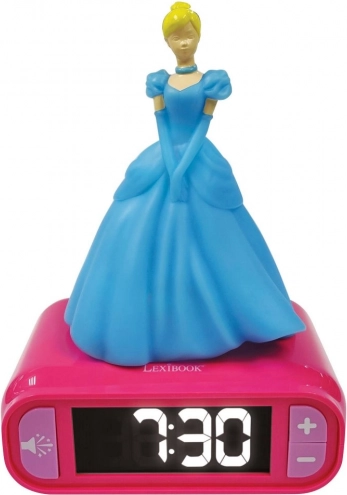 Bērnu modinātājs ar 3D nakts gaismu DISNEY Princese Pelnrušķīte