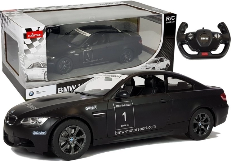 Rastar R/C auto BMW M3 1:14 melns ar tālvadības pulti