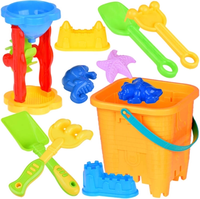 Sand set with bucket, molds and tools