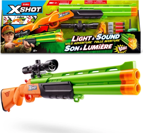 X-SHOT šautene ar tēmēkli, 6 putu šautriņas