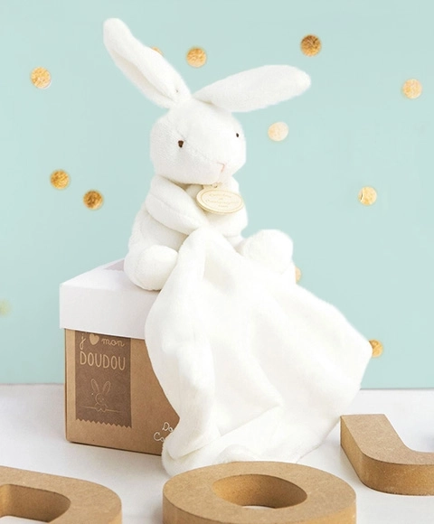 Doudou dāvanu komplekts - zaķītis ar mīļmantiņu 10 cm