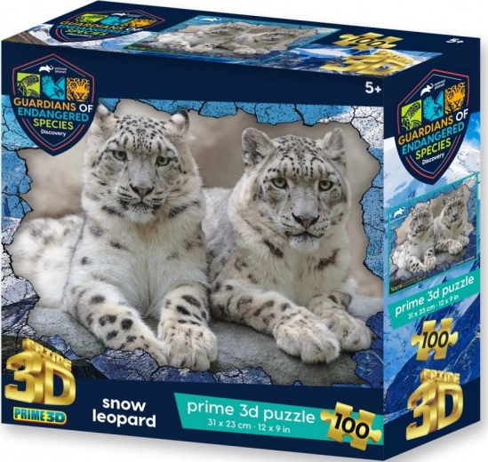 3D puzle Sniega leopardi 100 gab.