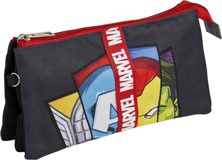 Marvel Avengers pencil case with 3 compartments