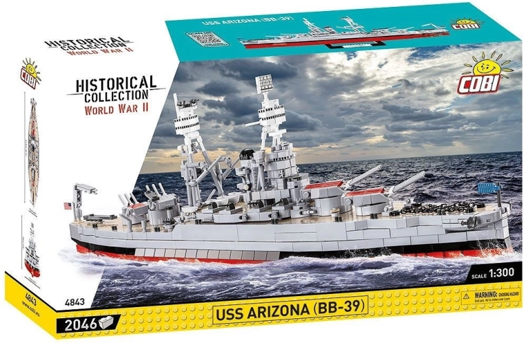COBI būvkomplekts USS Arizona BB-39 – līnijkuģis 1:300 (2046 detaļas)